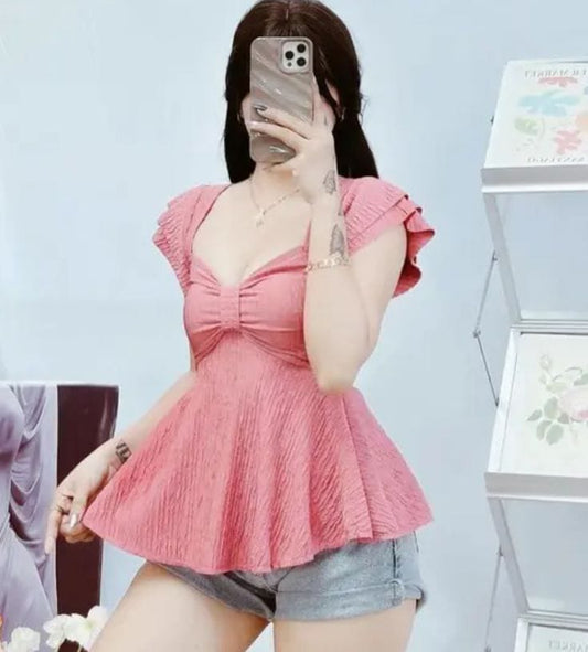 White Ruffle Top