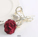 Rose Metallic Claw Clip