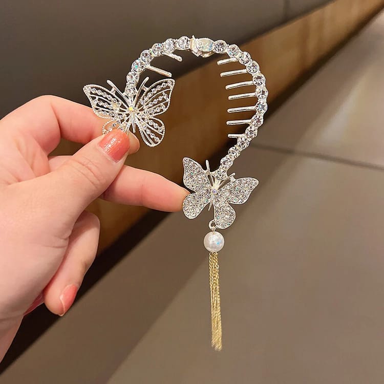 Gold Rhinestone Bun Clip