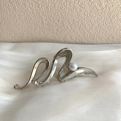 Faux Pearl Claw Clip