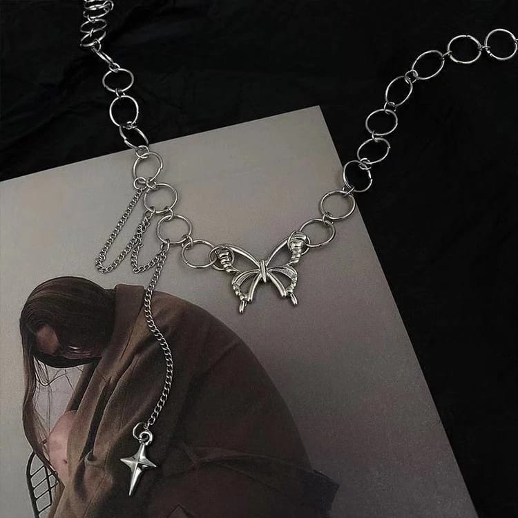 Silver Butterfly Necklace/Choker