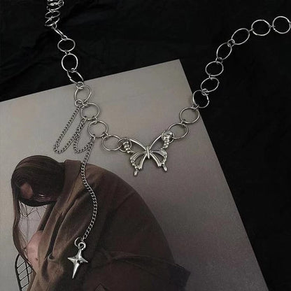 Silver Butterfly Necklace/Choker