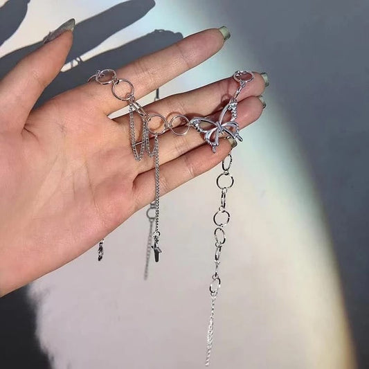 Silver Butterfly Necklace/Choker