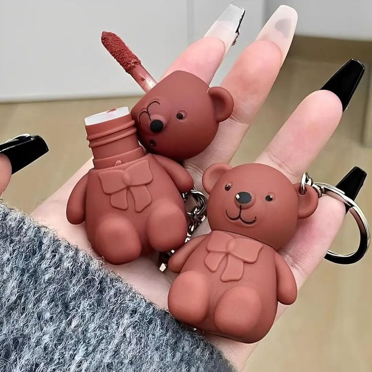 Teddy Bear Lipgloss Keychain