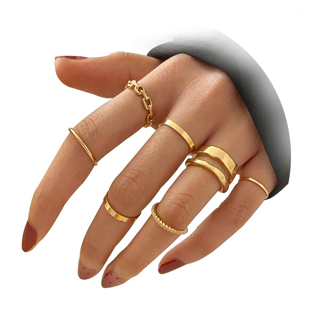 gold plated 8 set rings
