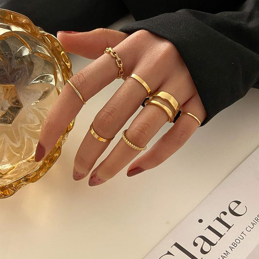 gold plated 8 set rings