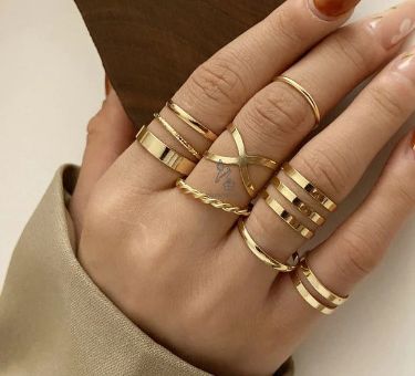 gold plated 8 set rings