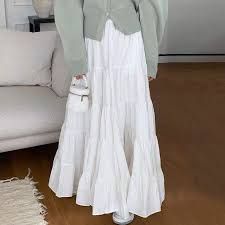 White Ruffle Maxi Skirt