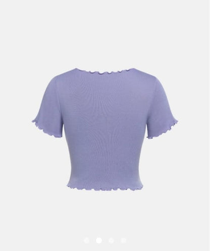 Purple Bow Tie Knit Top