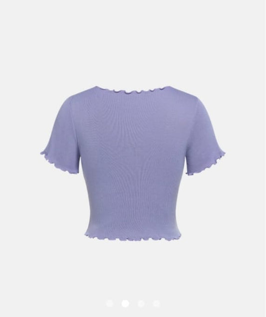 Purple Bow Tie Knit Top