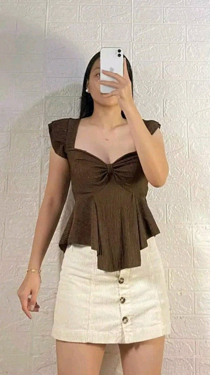 White Ruffle Top