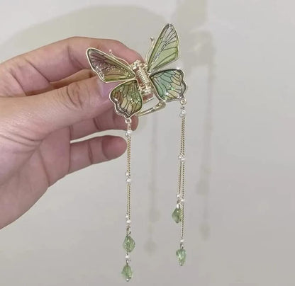 Krelin Butterfly Embellished Tassel Claw Clip