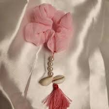 Boho Tassel Sea Shell Scrunchie